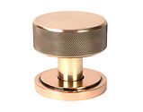 From The Anvil Brompton Art Deco Rose Mortice/Rim Knob Set, Polished Bronze - 46791 (sold in pairs)