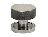 From The Anvil Brompton Plain Rose Mortice/Rim Knob Set, Pewter - 46802 (sold in pairs)