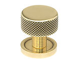 From The Anvil Brompton Cabinet Knob On Rose (25mm, 32mm Or 38mm), Aged Brass - 46814