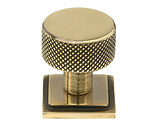 From The Anvil Brompton Square Rose Cabinet Knob (25mm, 32mm Or 38mm), Aged Brass - 46817