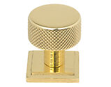 From The Anvil Brompton Square Rose Cabinet Knob (25mm, 32mm Or 38mm), Polished Brass - 46824