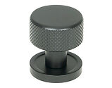 From The Anvil Brompton Cabinet Knob On Rose (25mm, 32mm Or 38mm), Matt Black - 46838