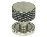 From The Anvil Brompton Cabinet Knob On Rose (25mm, 32mm Or 38mm), Pewter - 46842