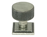 From The Anvil Brompton Square Rose Cabinet Knob (25mm, 32mm Or 38mm), Pewter - 46845