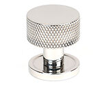 From The Anvil Brompton Cabinet Knob On Rose (25mm, 32mm Or 38mm), Polished Stainless Steel - 46846