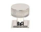 From The Anvil Brompton Square Rose Cabinet Knob (25mm, 32mm Or 38mm), Polished Stainless Steel - 46849