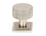 From The Anvil Brompton Square Rose Cabinet Knob (25mm, 32mm Or 38mm), Satin Stainless Steel - 46853