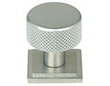 From The Anvil Brompton Square Rose Cabinet Knob (25mm, 32mm Or 38mm), Satin Chrome - 46884