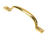 From The Anvil Slim Sash Window Pull Handle (130mm x 12mm), Polished Brass - 46959
