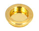 From The Anvil Art Deco Round Pull (60mm OR 75mm Diameter), Polished Brass - 47165