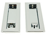 From The Anvil Art Deco Rectangular Pull Privacy Set (175mm OR 250mm), Polished Chrome - 47179