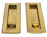 From The Anvil Art Deco Rectangular Pull Privacy Set (175mm OR 250mm), Aged Brass - 48308