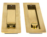 From The Anvil Plain Rectangular Pull Privacy Set (175mm OR 250mm), Aged Brass - 48314