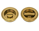 From The Anvil Art Deco Round Pull Privacy Set (60mm OR 75mm Diameter), Aged Brass - 48324