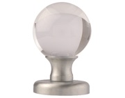 Excel Clear Glass Ball Mortice Door Knobs Satin Chrome - 4850 (sold in pairs)