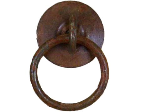 Cottingham Ring and Backplate Handle (47mm), Rustic Iron - 49.079.RU.47