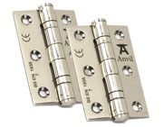 From The Anvil 3 Inch Ball Bearing Butt Hinges, Polished Nickel - 49581 (sold in pairs) 