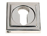 From The Anvil Euro Profile Square Escutcheon, Polished Marine Stainless Steel - 49879