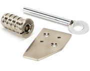 From The Anvil Keyed Flush Sash Stop, Polished Nickel - 49920