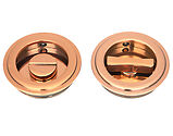 From The Anvil Art Deco Round Pull Privacy Set (60mm OR 75mm Diameter), Polished Bronze - 50146