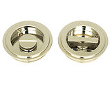 From The Anvil Art Deco Round Pull Privacy Set (60mm OR 75mm Diameter), Polished Nickel - 50164