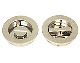 From The Anvil Plain Round Pull Privacy Set (60mm OR 75mm Diameter), Polished Nickel - 50166
