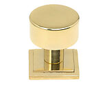 From The Anvil Kelso Square Rose Cabinet Knob (25mm, 32mm Or 38mm), Polished Brass - 50294