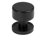 From The Anvil Kelso Cabinet Knob On Rose (25mm, 32mm Or 38mm), Matt Black - 50337