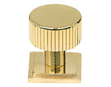 From The Anvil Judd Square Rose Cabinet Knob (25mm, 32mm Or 38mm), Polished Brass - 50363