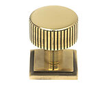 From The Anvil Judd Square Rose Cabinet Knob (25mm, 32mm Or 38mm), Aged Brass - 50379