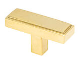 From The Anvil Scully T-Bar Cabinet Knob, Polished Brass - 50490