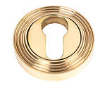 From The Anvil Euro Profile Beehive Round Escutcheon, Polished Brass - 50594