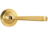 From The Anvil Avon Door Handles On Plain Rose, Polished Brass - 50596 (sold in pairs)