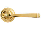 From The Anvil Avon Door Handles On Art Deco Rose, Polished Brass - 50598 (sold in pairs)