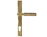 From The Anvil Knurled Brompton Slimline Espagnolette Door Handles (92mm C/C), Polished Brass - 50604 (sold in pairs)