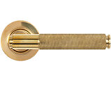 From The Anvil Brompton Door Handles On Plain Rose, Polished Brass - 50605 (sold in pairs)
