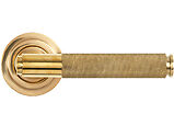 From The Anvil Brompton Door Handles On Art Deco Rose, Polished Brass - 50607 (sold in pairs)