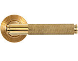 From The Anvil Brompton Door Handles On Beehive Rose, Polished Brass - 50609 (sold in pairs)