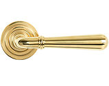 From The Anvil Newbury Door Handles On Art Deco Rose, Polished Brass - 50620 (sold in pairs)