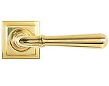 From The Anvil Newbury Door Handles On Square Rose, Polished Brass - 50624 (sold in pairs)