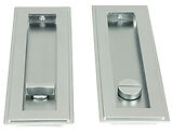 From The Anvil Art Deco Rectangular Pull Privacy Set (175mm OR 250mm), Satin Chrome - 50640