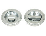 From The Anvil Art Deco Round Pull Privacy Set (60mm OR 75mm Diameter), Satin Chrome - 50648