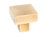 From The Anvil Albers Cabinet Knob (25mm x 25mm, 30mm x 30mm OR 35mm x 35mm), Aged Brass - 50680