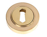 From The Anvil Standard Profile Plain Round Escutcheon, Polished Brass - 50746
