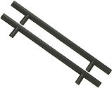From The Anvil 316 Stainless Steel Offset T-Bar Back To Back Pull Handle (400mm-1600mm Fixing Centres), Matt Black - 50787 (sold in pairs)