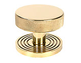 From The Anvil Brompton Beehive Rose Centre Door Knob, Polished Brass - 50828