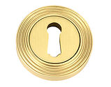 From The Anvil Standard Profile Beehive Round Escutcheon, Satin Brass - 50874