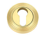 From The Anvil Euro Profile Beehive Round Escutcheon, Polished Brass - 50878