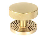 From The Anvil Brompton Beehive Rose Centre Door Knob, Satin Brass - 50895