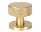 From The Anvil Brompton Plain Rose Mortice/Rim Knob Set, Satin Brass - 50908 (sold in pairs)